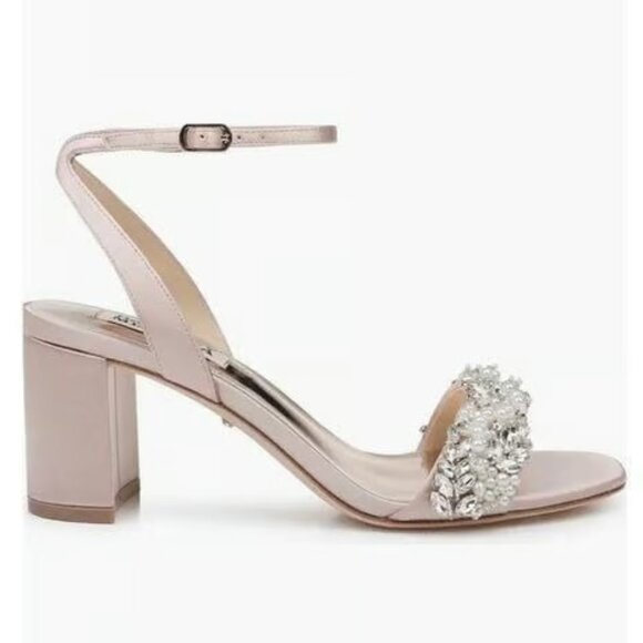 Badgley Mischka Clara Embellished Strap Evening Shoe Sz 6.5 - Picture 3 of 10